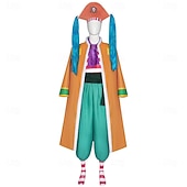 tanie Kostiumy męskie-Ocean Adventurer Burlesque Clown Pirat Słomkowy Kapelusz Kostium Cosplay Stroje Anime Stroje tematyczne do filmów i programów telewizyjnych for Męskie Dla dorosłych Bal maskowy Halloween Comic Con