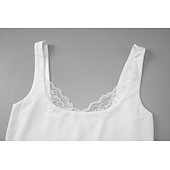 billige Enkel tank-Dame Singleter Blondeskjøtetopp Helfarge Stilfull Varmt Fritid Ermeløs stropper Crop Tops Daglig Ut på byen Helg Svart Hvit Sommer Vår
