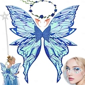 abordables Accessoires et plus-Médiéval Renaissance Ailes Accessoires Ear Cuffs Elfe Fée Papillon Déguisement Femmes Fantaisie Halloween Carnaval Performance LARP Foire de la Renaissance Adulte Plus d'accessoires
