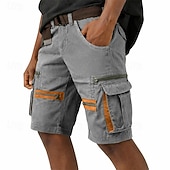 abordables Día festivo-Hombre Pantalones tipo cargo Pantalón Corto Cargo Pantalón corto Pantalones cortos casuales Bolsillo Cintura elástica Plano Un Color Longitud de la rodilla Casual Exterior Ropa de calle Moda Ropa de