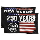 abordables 250º Aniversario-Bandera conmemorativa del 250.º aniversario de Estados Unidos (2 unidades, 1776-2026), ideal para exteriores, jardín, patio o casa.