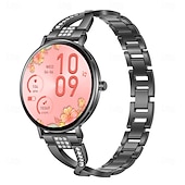 baratos Smartwatch-Relógio inteligente exclusivo Goddess com tela redonda AMOLED HD de 1,32 polegadas, ultrafino e leve de 7,5 mm, a melhor opção de presente para namorada, monitoramento de frequência cardíaca e