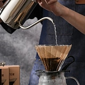 abordables Ustensiles et gadgets de cuisine-40/100 filtres à café jetables en papier naturel, pour 1 à 4 tasses, filtres en forme de V pour cafetière à filtre, accessoires pour cafés et maison, outils pour le café, 1 à 2/2 à 4 portions