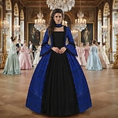abordables Robes-Rococo 18ème Siècle Robe de cocktail Robe Costume de cosplay Dame Géométrique Robe de bal Déguisement Femmes Royal Halloween Carnaval Mascarade Fête / Soirée Bal de promo Carnaval de Venise Adulte