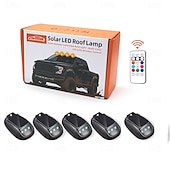 economico Luci decorative-Luce stroboscopica RGB solare per tetto auto con telecomando, luci interne impermeabili per auto, 8 colori, luci stroboscopiche a LED wireless per camion, moto, veicoli, guida notturna