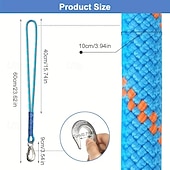 cheap Outdoor Recreation-2pcs Stainless Steel Heavy Duty Hook Ring Swing Hanging Rope, Camping Hammock Rope, Outdoor Swing Yoga Strap, Durable Nylon Material, Suitable for Outdoor Hammocks, Tree Swings, Patio Chairs