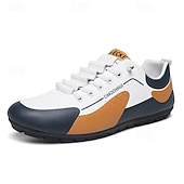 baratos Tênis Casuais-Homens Vintage Casual Diário Pele PU Confortável Com Cadarço Preto Cáqui Cinzento Verão Primavera Outono