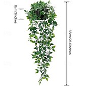 economico Piante e Verde Artificiale-Confezione da 2 piante finte sospese, piante artificiali in vaso per interni ed esterni, decorazioni estetiche per ufficio, soggiorno, mensole, piante rampicanti finte sospese, piante artificiali