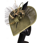 cheap Fascinators-Fascinators Polyester Wedding Birthday Vintage Cute Retro With Feather Headpiece Headwear