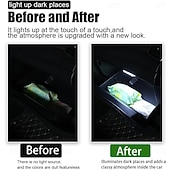 baratos Luzes decorativas-Conjunto de 1 conjunto de luzes LED internas sem fio para carro, luzes coloridas para interior de carro com 6 LEDs brilhantes, luz noturna LED interna portátil recarregável via USB para decoração de carro.