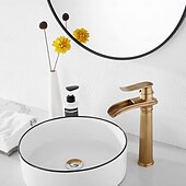 Недорогие Смесители для раковины в ванной-Ванная раковина кран - Классический Старая латунь Внешнее крепление Одной ручкой одно отверстиеBath Taps