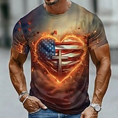 ieftine Tricouri patriotice 250-4 iulie 2026 250 de ani Ziua Memorială T-Shirt bărbătesc patriotic patriotic 3D imprimat cu steagul SUA cu guler rotund și mâneci scurte zilnic stradă