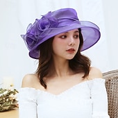 billige Festhatter-fascinators polyester organza Bryllup Bursdag Elegant søt stil Med Tyll Hodeplagg Hodeplagg