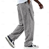 economico pantaloni casual-Per uomo Pantaloni Pantaloni casual 100% cotone Pantaloni Larghi Pantaloni lavati con acido Coulisse Elastico in vita Gamba Dritta Semplice Morbido Confortevole Lunghezza intera Casuale Quotidiano