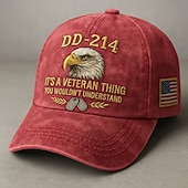 economico 250° Anniversario degli Stati Uniti-Cappello da veterano dd-214 per uomo, berretto militare da pensionato con stampa digitale e grafica di un'aquila calva, berretto da baseball casual regolabile "it's a veteran thing", cappello patriottico per il Memorial Day