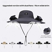 cheap Camping Lights &amp; Lanterns-2026 New Solar-Powered Outdoor Sun Hat with Dual Fans, Digital Battery Display, Wide Brim, Lightweight Breathable Cap for Hiking, Fishing, Camping, Travel, Beach, Summer