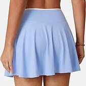 tanie Spódnice i szorty damskie-Damskie Solidne kolory Spódnica casualowa Spódnice tenisowe z szortami Spódnica sportowa Kieszeń Wysoka talia Elastyczny Odvádí pot Oddychający Bransoletka tenisowa Golf Pikle Spódnica Czarny Biały