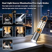 abordables Flashlights-Rechargeable High-Lumens Flashlights, Bright Multi-Mode Rechargeable Tactical Flashlight &amp; Camping Lamp, 5 Modes, USB Charge, Portable for Outdoor/Emergency/Home Use