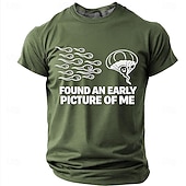 preiswerte Morsomme T-skjorter for menn-Men's FOUND AN EARLY PICTURE OF ME Funny Born Winner Graphic T-Shirt Sperm Parachute Cartoon Joke Tee Smart Player Humor Creative Gag Gift Short Sleeve Casual Designer Clothing Apparel S M L XL XXL XX