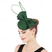 economico Fascinatori-Fascinator Lino Matrimonio Elegante Vintage Carino Con Fiocco Copricapo Copricapo