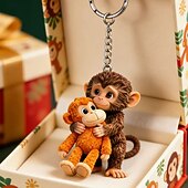 halpa Lahjat-Punch Monkey Meme Halauksen 3D Hartsa Avainketju Suloinen Apina Meme Avainrenkaankoru Eläinrakkauden lahja Hauska laukku charm avainketju avaimille repulle tai auton avaimille