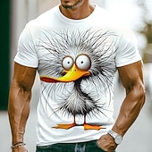 preiswerte T-Shirts mit Tiermuster-Herren Tiermotiv Lustig Ente Mürrisch T Shirt Kurzarm T-Shirt 3D-Druck Rundhalsausschnitt Hemd Übertrieben Designer Party Ferien Weiß 1 Khaki Weiß 2 Sommer Frühling Bekleidung S M L XL XXL XXXL