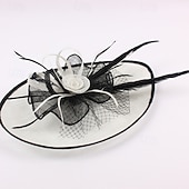 ieftine fascinatoare-Palarioare Sinamay Nuntă Zi de Naștere Epocă Drăguţ Retro Cu Pene Diadema Articole Pentru Cap