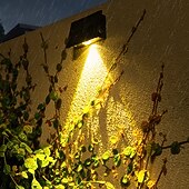 olcso Kültéri falilámpák-2 db kültéri napelemes fali lámpa, IP65 vízálló, dekoratív LED fali lámpák kertbe, udvarra, lépcsőházba, kerítésre, erkélyre, villába – hangulatvilágítás &amp;mosdófali világítás