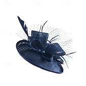 economico Fascinatori-Fascinator Lino Matrimonio Compleanno Vintage Carino Retrò Con Piuma Copricapo Copricapo