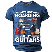 economico T-shirt Grafiche di Musica e Strumenti-Per uomo Chitarra Gergo divertente Maglietta Manica Corta maglietta Stampa 3D Girocollo Camicia Moda Quotidiano Quotidiano Streetwear Blu Rosso Estate Primavera Abbigliamento S M L XL XXL XXXL