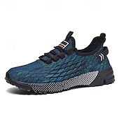 abordables Baskets Décontractées-Chaussures de sport pour hommes, en maille bleu marine, respirantes et flexibles, idéales pour la course, la marche et les activités de plein air décontractées.