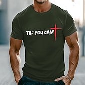  Camiseta masculina motivacional cristã religiosa inspiradora com a frase "Até você não conseguir mais mandar mensagens" e a cruz vermelha. Manga curta, modelagem padrão, casual, para uso diário,