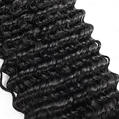baratos 3 conjuntos de extensões de cabelo natural-Cabelo humano ondulado profundo em 3 pacotes, adequado para mulheres negras, de 30 a 70 cm (12 a 28 polegadas).