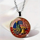  Set di 3 pezzi per la collana del 250° anniversario degli Stati Uniti: ciondolo con aquila 2D e bandiera americana, gioiello commemorativo patriottico, oggetto da collezione 1776-2026, Giorno dell'Indipendenza, 4 luglio, regalo per l'orgoglio americano.