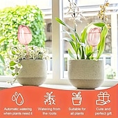 abordables Arrosage et irrigation-Lot de 6 arroseurs automatiques roses pour tulipes, système d'arrosage automatique pour plantes en pot, plantes d'intérieur, semis, jardins extérieurs, pelouses et parterres de fleurs.