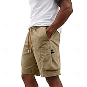 abordables Bermudas estilo casual-Hombre Activo Pantalón Corto Cargo Pantalón corto Pantalones cortos casuales Pantalón corto deportivo Bolsillo Cintura elástica Puro Plano Un Color Secado rápido Deportes Longitud de la rodilla