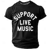  Voor heren Muziek Grappig jargon T-shirt Korte mouw T-shirt 3D-afdrukken Strakke ronde hals Overhemd Modieus Dagelijks Dagelijks Straat Rood Zomer Lente Kleding S M L XL XXL XXXL
