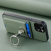 abordables 2026 Samsung Galaxy S26 Série-téléphone Coque Pour Samsung Galaxy S26 S26 Plus S26 Ultra Coque Arrière avec Support Support Anneau Emplacement Carte Rétro TPU Fibre faux cuir