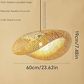 economico Modello a lanterna-led pendnat luce lanterna di bambù design lampadario retro 40 cm lampadario illuminazione a soffitto è applicabile al soggiorno camera da letto ristorante caffetteria bar ristorante club