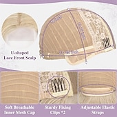 お買い得  トレンドの合成ウィッグ-ショートウェーブブロンドウィッグ - 肩までの長さのウェーブブロンドウィッグ（女性用） - 顔周りを縁取るカーテンバング付きの、柔らかく自然な見た目の合成繊維を使用した、ゆるやかなウェーブのレイヤードショートウィッグ（デイリーパーティー用）