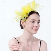 economico Fascinatori-Fascinator Rete Matrimonio Compleanno Elegante Vintage Carino Con Piuma Tulle Copricapo Copricapo