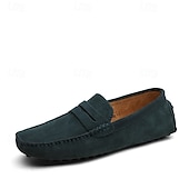 economico Mocassini casual-Per uomo Vintage Casual Quotidiano Camoscio Confortevole Traspirante Mocassino Giallo Chiaro Grigio scuro Vinaccia Estate Primavera Autunno