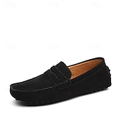 economico Mocassini casual-Per uomo Vintage Casual Quotidiano Camoscio Confortevole Traspirante Mocassino Giallo Chiaro Grigio scuro Vinaccia Estate Primavera Autunno