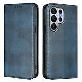 baratos 2026 Samsung Galaxy S26 Série-telefone Capinha Para Samsung Galaxy S26 S26 Ultra Plus Capa para Cartão Wallet Com Suporte Suporte para carregamento sem fio Slot para cartão Retro TPU Couro PU