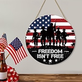 abordables 250e Anniversaire des États-Unis-Plaque de porte américaine commémorative du 250e anniversaire, drapeau national américain patriotique du 4 juillet avec couronne « Nous le peuple », décoration murale en bois pour la fête de