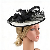 abordables Fascinadores-Fascinators Sinamay Boda Cumpleaños Vintage Estilo lindo Retro Con Pajarita Tul Celada Sombreros