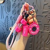 cheap Gifts-DIY Mini Gym Barbell Plate Keychain, Creative Fitness Weight Plate Keyring Pendant, Sport Lover Key Chain for Car Keys, Bag Charm, Couple Gift, Gym Lover Accessories