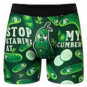  Муж. Банан Огурец Веселый Эластичные боксерские трусы Плавки Боксерские шорты для плавания Веселая Повседневные Дом Пляжный отдых Эластичный пояс Влагоотводящий материал Дышащее нижнее белье Дизайнер
