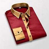 baratos Camisas de cetim masculinas-Homens Camisa Social Blusa de cetim Saia camisa de botão Camisa de formatura Côr Sólida Casamento Formal Preto Branco Vinho Azul Marinha Manga Longa Aberto para a Lateral Todas as Estações Roupa