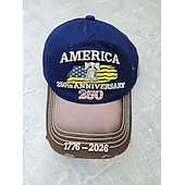  Unisex 250th/independence Hat Baseball Cap Portable Breathable Daily Outdoor Street Embroidery Flag